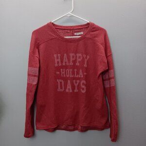 Grayson Threads Slipware Happy Holla Days Red Pajama Sweatshirt Size M Christmas